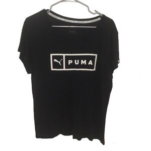 Puma black t-shirt, women’s, small, loose fit, white lettering